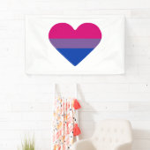 Bisexuelle Flagge Herz Banner (Insitu)