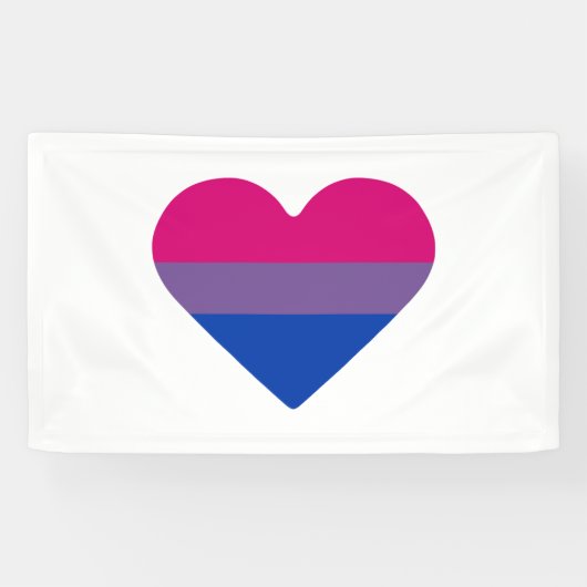 Bisexuelle Flagge Herz Banner (Horizontal)