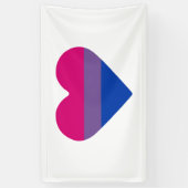 Bisexuelle Flagge Herz Banner (Vertikal)