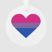 Bisexuelle Flagge Herz Ornament (Rückseite)
