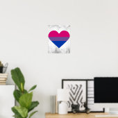 Bisexuelle Flagge Herz Poster (Heimbüro)