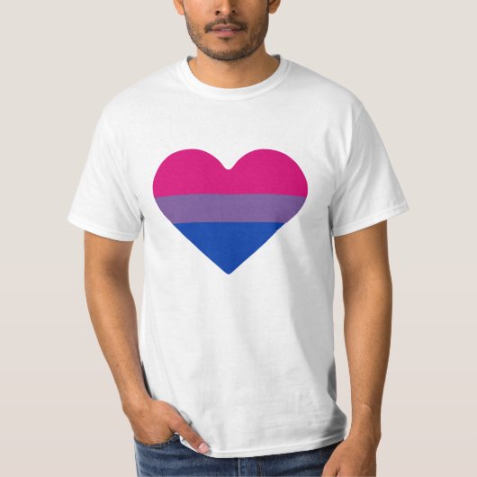 Bisexuelle Flagge Herz T-Shirt (Vorderseite)