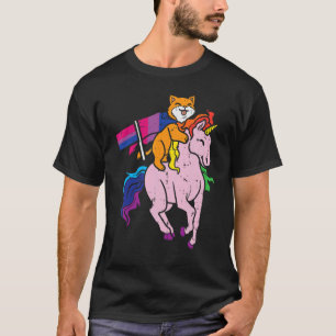 Bisexuelle Flagge Katze Einhorn Bi Pride Monat Lgb T-Shirt