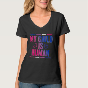 Bisexuelle Flagge Mein Kind Ist Mensch Stolz Bisex T-Shirt
