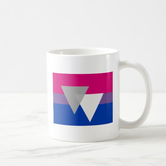 BISEXUELLE FLAGGE ORIGINAL MIT SYMBOL KAFFEETASSE (Rechts)