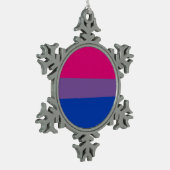 Bisexuelle Flagge Schneeflocken Zinn-Ornament (Links)