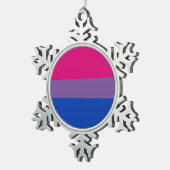 Bisexuelle Flagge Schneeflocken Zinn-Ornament (Rechts)
