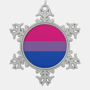 Bisexuelle Flagge Schneeflocken Zinn-Ornament