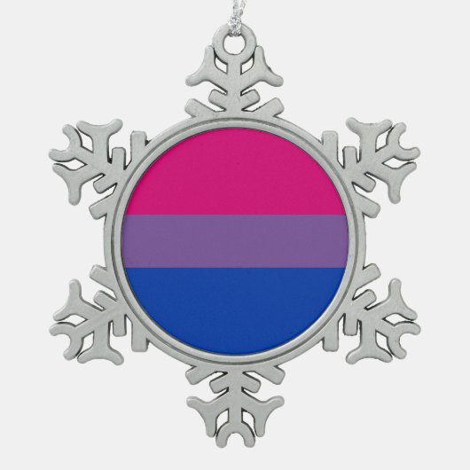 Bisexuelle Flagge Schneeflocken Zinn-Ornament (Vorderseite)