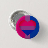 Bisexuelle Flaggen Herz- und Priestergemeinde/Gesc Button (Vorne & Hinten)
