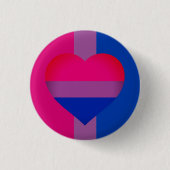 Bisexuelle Flaggen Herz- und Priestergemeinde/Gesc Button (Vorderseite)