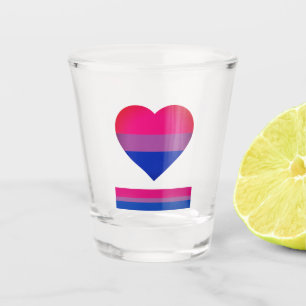 Bisexuelle Flaggen Herz- und Priestergemeinde/Gesc Schnapsglas