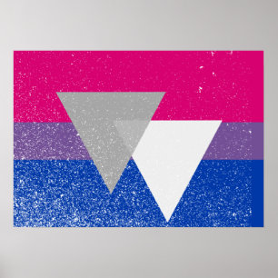 BISEXUELLE FLAGGEN-VORLAGE MIT SYMBOL - .PNG POSTER