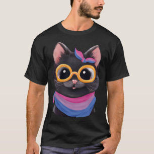 Bisexuelle Flaggenfarben eine Niedliche Katze für  T-Shirt