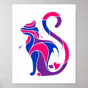 Bisexuelle Katzen LGBT allein unterstützen Katze ü Poster