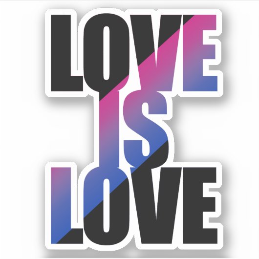 Bisexuelle Liebe ist Liebe Aufkleber (Vorderseite)