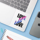 Bisexuelle Liebe ist Liebe Aufkleber (Laptop mit iPhone)