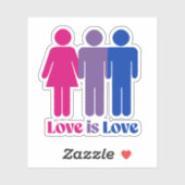 Bisexuelle Liebe ist Liebe männlich Aufkleber (Blatt)