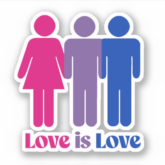 Bisexuelle Liebe ist Liebe männlich Aufkleber (Vorderseite)