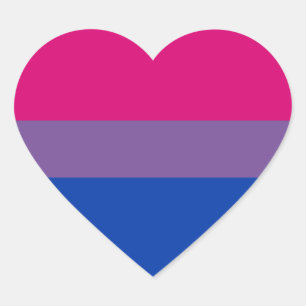 Bisexuelle Pride-Aufkleber - Herzen Herz-Aufkleber