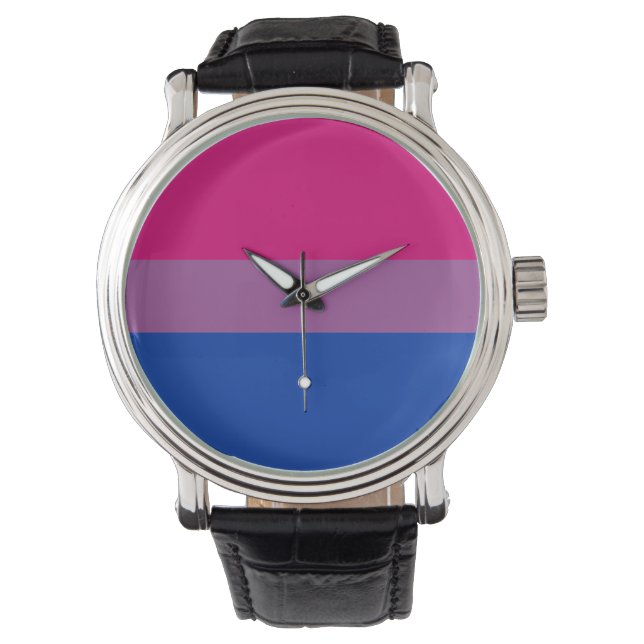 Bisexuelle Pride-Flagge Armbanduhr (Vorderseite)