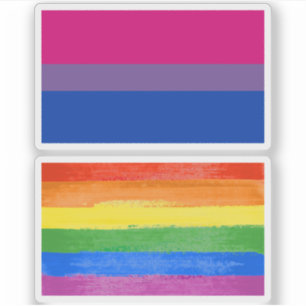 Bisexuelle Pride-Flagge Aufkleber