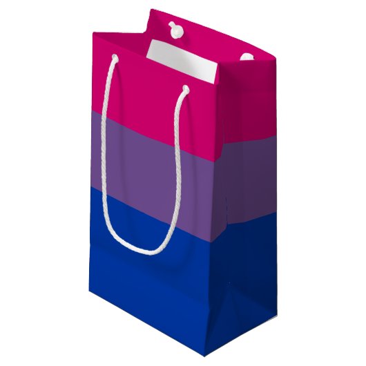 Bisexuelle Pride-Flagge Kleine Geschenktüte (Vorderseite Schrägansicht)