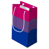 Bisexuelle Pride-Flagge Kleine Geschenktüte (Rückseite Schrägansicht)