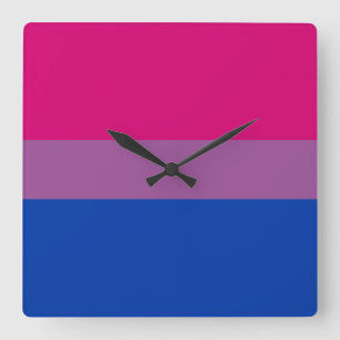 Bisexuelle Pride-Flagge Quadratische Wanduhr