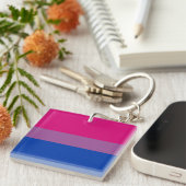 Bisexuelle Pride-Flagge Schlüsselanhänger (Vorderseite rechts)