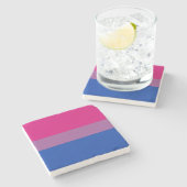 Bisexuelle Pride-Flagge Steinuntersetzer (Seitenansicht)