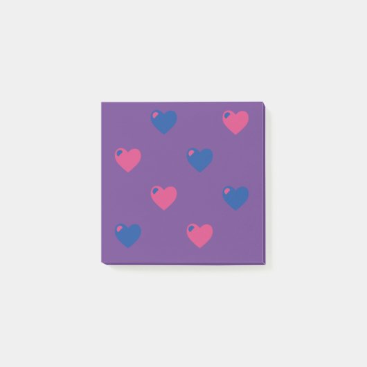 Bisexuelle Pride-Herzen Post-it-Notizen Post-it Klebezettel (Vorderseite)