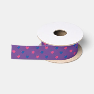 Bisexuelle Pride-Herzen-Schleife Satinband