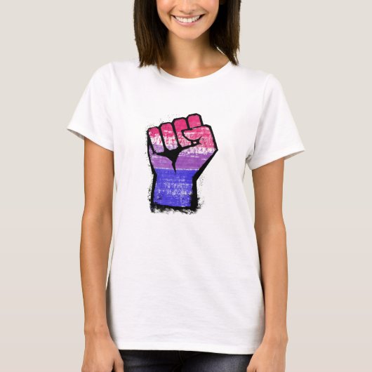 Bisexuelle Protestfäuste T-Shirt (Vorderseite)