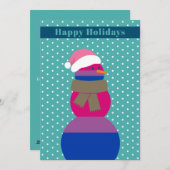 Bisexuelle Schneemannsschneefrau Weihnachtskarte Feiertagskarte (Vorne/Hinten)