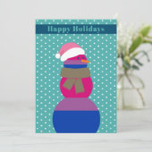 Bisexuelle Schneemannsschneefrau Weihnachtskarte Feiertagskarte (Stehend Vorderseite)