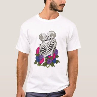 Bisexuelle Skelette Bi Pride Flag Farbe LGBTQ Que T-Shirt