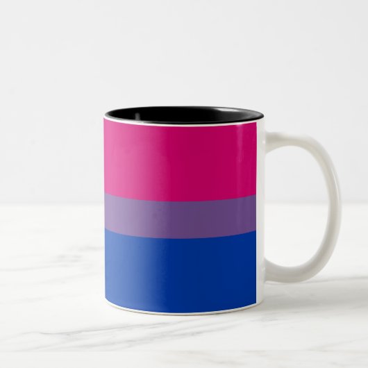 Bisexuelle Stolperflagge Zweifarbige Tasse (Rechts)