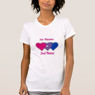 Bisexuelle Stolz-Design mit Herzen/einem Paar T-Shirt