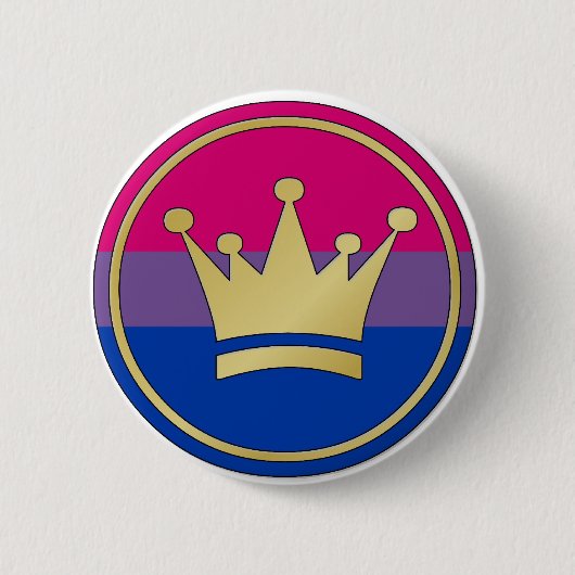 Bisexuelle Stolz-Krone Button (Vorderseite)