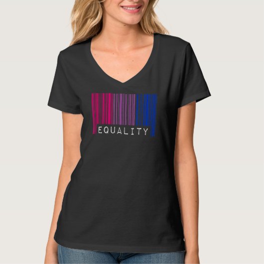 Bisexuelle Strichcode-Primergleichheit Quee Ästhet T-Shirt (Vorderseite)