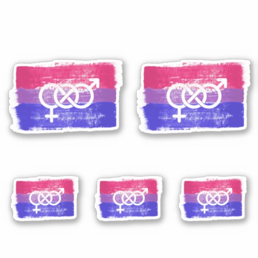 BISEXUELLE SYMBOL-FLAGGE AUFKLEBER (Vorderseite)