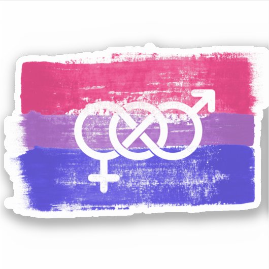 BISEXUELLE SYMBOL-FLAGGE AUFKLEBER (Vorderseite)