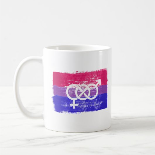 BISEXUELLE SYMBOL-FLAGGE KAFFEETASSE (Links)