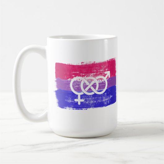BISEXUELLE SYMBOL-FLAGGE KAFFEETASSE (Links)