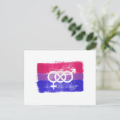 BISEXUELLE SYMBOL-FLAGGE POSTKARTE (Stehend Vorderseite)