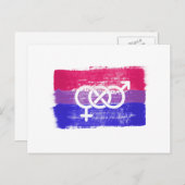 BISEXUELLE SYMBOL-FLAGGE POSTKARTE (Vorne/Hinten)