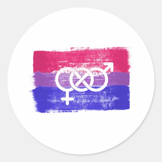 BISEXUELLE SYMBOL-FLAGGE RUNDER AUFKLEBER (Vorderseite)