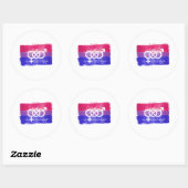 BISEXUELLE SYMBOL-FLAGGE RUNDER AUFKLEBER (Blatt)
