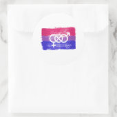 BISEXUELLE SYMBOL-FLAGGE RUNDER AUFKLEBER (Tasche)